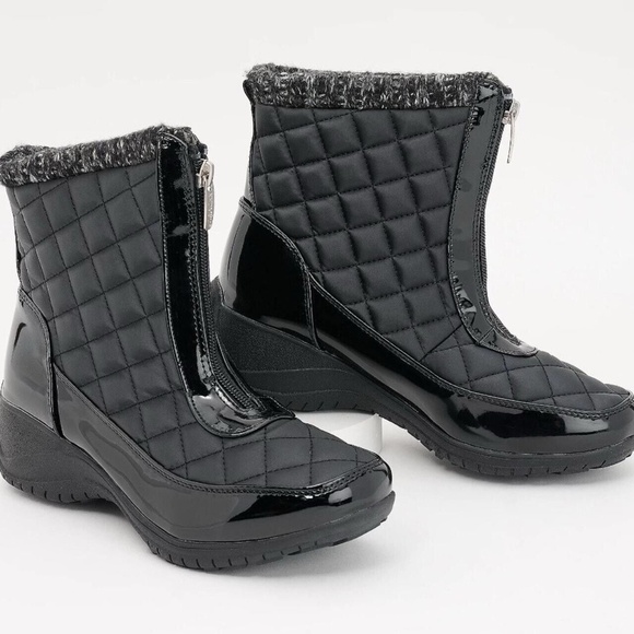 Khombu Shoes - New Khombu Women's Shoe Ankle Boots Bootie Megan Waterproof Front Zip NIB Black